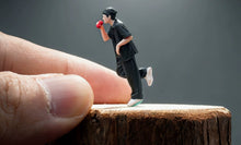 Load image into Gallery viewer, 1:64 Painted Figure Model Miniature Resin Diorama Toy Sand Drinking Man In Black