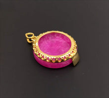 Load image into Gallery viewer, Nature Jade Pink Round Fortune Pendant Necklace Gift Jewelry charm Blessing new