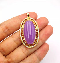 Load image into Gallery viewer, Nature Jade Purple Oval Pendant Necklace Gift Jewelry charm Blessing Lucky New