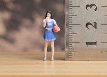 Load image into Gallery viewer, 1:64 Painted Figure Model Miniature Resin Diorama Sand Basketball Girl Baby Lady