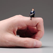 Load image into Gallery viewer, 1:64 Painted Figure Model Miniature Resin Diorama Sand Sitting Posture Suit Man New