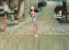 Load image into Gallery viewer, 1:64 Painted Figure Model Miniature Resin Diorama Toy Cap Mini Skirt Casual Girl