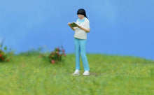 Load image into Gallery viewer, 1:64 Painted Figure Model Miniature Resin Diorama Sand Reading Woman Lady Toy Collection
