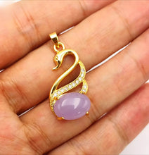 Load image into Gallery viewer, Nature Jade Swan Pendant Necklace Gift Jewelry charm Blessing Lucky Jewelry new