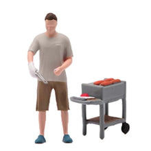 Load image into Gallery viewer, 1:64 Painted Figure Model Miniature Resin Diorama Sand Camping Outdoor Barbecue Collection