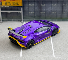 Load image into Gallery viewer, MINIGT 1:64 Purple Huracan STO Racing Sports Model Diecast Metal Car New Collection