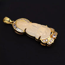 Load image into Gallery viewer, Nature Jade Guanyin Pendant Necklace Gift Jewelry charm Blessing Fortune New mm