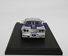 Load image into Gallery viewer, GFCC 1:64 Silver FNF Skyline GTR R34 C-West Sport Model Diecast Metal Car New Collection