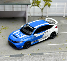 Load image into Gallery viewer, MINIGT 1:64 Blue Civic Type R FL5 #3 2023 Pace Model Diecast Metal Car New Collection