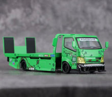 Load image into Gallery viewer, MG 1:64 Green Dinosaur H300 Custom Tow Flatbed Truck Model Diecast Metal Car