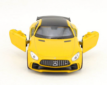 Load image into Gallery viewer, WELLY 1:36 Yellow AMG GT-R Racing Sports Model Diecast Toy Metal Car BN