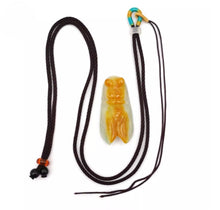 Load image into Gallery viewer, Nature Cicada Jade Pendant Necklace Gift Jewelry charm Blessing Lucky Fortune d