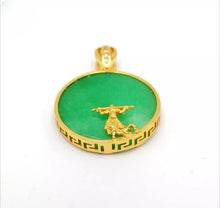 Load image into Gallery viewer, Nature Jade Peace Round Pendant Necklace Gift Jewelry charm Blessing Jewelry new