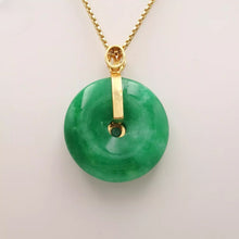 Load image into Gallery viewer, Nature Jade Fortune Peace Round Pendant Necklace Gift Jewelry charm Blessing New