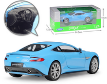 Load image into Gallery viewer, WELLY 1:24 Blue Vanquish Coupe Racing Sports Model Diecast Metal Car