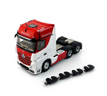 Load image into Gallery viewer, GCD 1:64 Red Actros Gigaspace Scalable Trailer Truck Model Diecast Metal Car