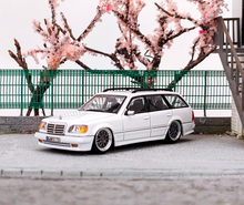 Load image into Gallery viewer, Mortal 1:64 White VIP S124 E300 Wagon Roof Bike Model Diecast Metal Car New