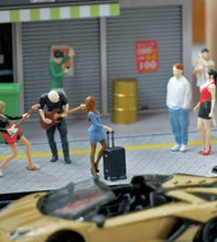 Load image into Gallery viewer, 1:64 Painted Figure Mini Model Toy Miniature Car Scenes Resin Stewardess Luggage