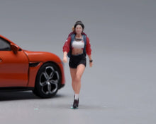 Load image into Gallery viewer, 1:64 Painted Figure Model Miniature Resin Diorama Toy Sand Hiking Lady Cool Girl