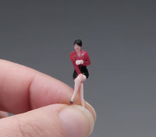 Load image into Gallery viewer, 1:64 Painted Figure Model Miniature Resin Diorama Sand Red Top Office Lady Toy