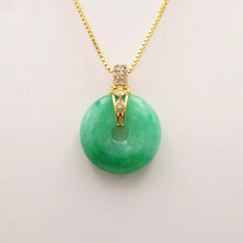 Load image into Gallery viewer, Nature Jade Round Peace Green Pendant Necklace Gift Jewelry charm Blessing Luck