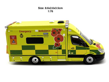 Load image into Gallery viewer, 1:76 Yellow London Ambulance Vito Van Model Diecast Metal Car