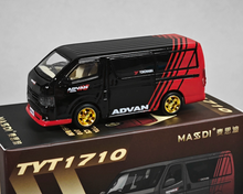 Load image into Gallery viewer, Masdi 1:64 2010 Black Advan Hiace Van MPV Sports Model Diecast Metal Car New Collection