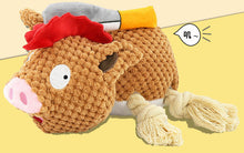 Load image into Gallery viewer, Dog Squeaky Toys Chew Puppy Fluffy Toy Durable Rope Teeth Grinding PET Pig Cat