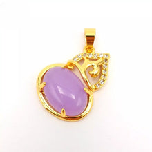 Load image into Gallery viewer, Nature Jade Purple Gourd Pendant Necklace Gift Jewelry charm Blessing Fortune