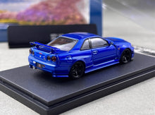 Load image into Gallery viewer, FUJI 1:64 JDM Blue Skyline GTR R34 Z-Tune Sports Model Diecast Metal Car New Collection