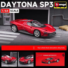 Load image into Gallery viewer, Bburago 1:64 Red Ferrari Daytona SP3 Racing Sports Model Diecast Metal Car New Collection