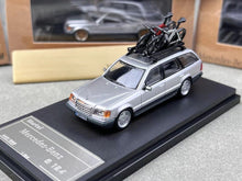 Load image into Gallery viewer, Mortal 1:64 Benz S124 E300 Wagon Roof Bicycle Classic Model Diecast Metal Car New