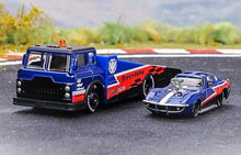 Load image into Gallery viewer, Maisto 1:64 Ramp Trailer Truck 1969 CORVETTE COUPE Model Toy Metal Car
