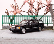 Load image into Gallery viewer, Mortal 1:64 Black S124 E300 Wagon Roof Bike Model Diecast Metal Car New