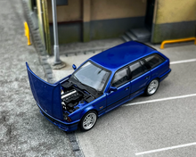 Load image into Gallery viewer, Mortal 1:64 Blue E34 Touring Wagon Standard Sports Model Diecast Metal Car New Collection