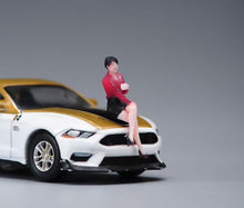 Load image into Gallery viewer, 1:64 Painted Figure Model Miniature Resin Diorama Office Lady Red Sitting Woman