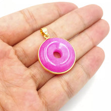 Load image into Gallery viewer, Nature Jade Pink Round Pendant Necklace Gift Jewelry charm Blessing Lucky New