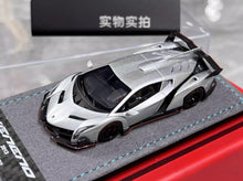 Load image into Gallery viewer, DMH 1:64 Silver Veneno Racing Sports Model Diecast Resin Car BN