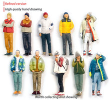 Load image into Gallery viewer, 1:64 Painted Figure Mini Model Miniature Resin Diorama Winter Trendy Casual Man