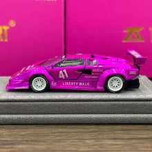 Load image into Gallery viewer, Topart 1:64 Pink LBWK Countach #41 Racing Sports Model Diecast Metal Car New Collection