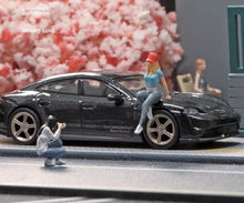 Load image into Gallery viewer, 1:64 Painted Figure Mini Model Toy Miniature Car Scenes Resin Hot sitting girl
