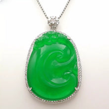 Load image into Gallery viewer, Nature Jade Cloud Fortune Pendant Necklace Gift Jewelry charm Blessing Lucky