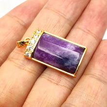 Load image into Gallery viewer, Nature Jade Purple Plaque Pendant Necklace Gift Jewelry charm Blessing Lucky New