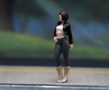 Load image into Gallery viewer, 1:64 Painted Figure Model Miniature Resin Sand Cool Girl Pretty Lady in Black