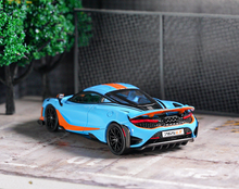 Load image into Gallery viewer, CM 1:64 Blue Orange 765LT Super Racing Sports Model Toy Diecast Metal Car Box