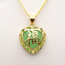 Load image into Gallery viewer, Nature Jade Heart Pendant Necklace Gift Jewelry charm Blessing Fortune Lucky k