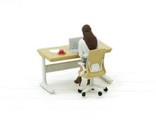 Load image into Gallery viewer, 1:64 Painted Figure Model Miniature Resin Diorama Sand Office Lady Table Chair