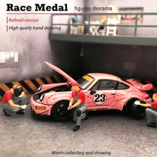 Load image into Gallery viewer, 1:64 Painted Figure Mini Model Miniature Resin Diorama Car Repairman Repair Red