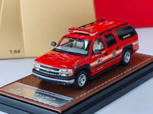 Load image into Gallery viewer, MK HEC 1:64 2003 Red Suburban USCP LAFD Fire SUV Model Diecast Metal Car New Collection