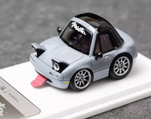 Load image into Gallery viewer, MJ 1:64 Gray Miata MX5 Mini Cute Q Type Sports Model Diecast Resin Car New Collection